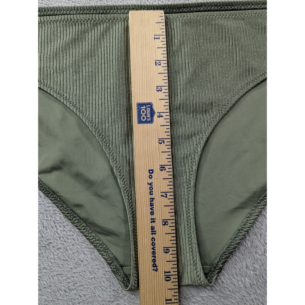 Aerie Real Good Ribbed Halter Bikini Set Olive Green XL 075-1753-3524 - Picture 6 of 15